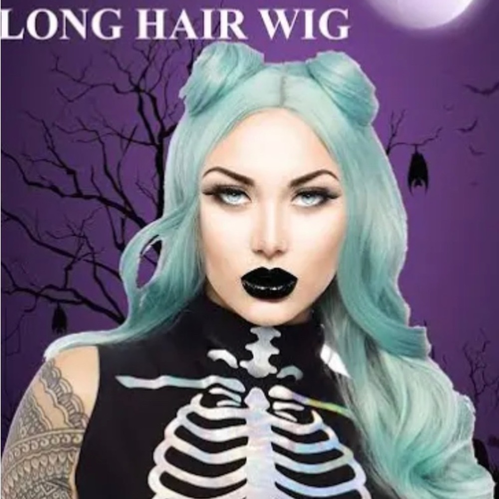 Pastel Goth Long Hair Mint Blue Wig